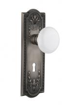 Nostalgic Warehouse 711432 - Nostalgic Warehouse Meadows Plate with Keyhole Passage White Porcelain Door Knob in Antique Pewter