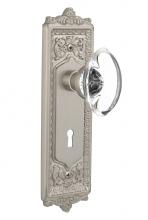 Nostalgic Warehouse 711482 - Nostalgic Warehouse Egg & Dart Plate with Keyhole Single Dummy Oval Clear Crystal Glass Door K