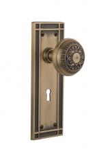 Nostalgic Warehouse 711553 - Nostalgic Warehouse Mission Plate with Keyhole Passage Egg & Dart Door Knob in Antique Brass