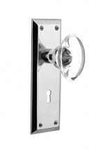 Nostalgic Warehouse 711589 - Nostalgic Warehouse New York Plate with Keyhole Double Dummy Oval Clear Crystal Glass Door Knob in