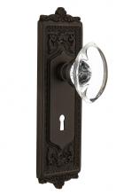 Nostalgic Warehouse 711721 - Nostalgic Warehouse Egg & Dart Plate Interior Mortise Oval Clear Crystal Glass Door Knob in Oi