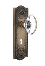 Nostalgic Warehouse 711725 - Nostalgic Warehouse Meadows Plate Interior Mortise Oval Clear Crystal Glass Door Knob in Antique B
