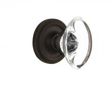 Nostalgic Warehouse 711749 - Nostalgic Warehouse Rope Rosette Interior Mortise Oval Clear Crystal Glass Door Knob in Oil-Rubbed