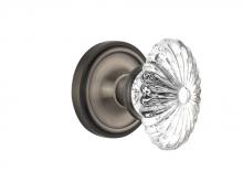 Nostalgic Warehouse 711761 - Nostalgic Warehouse Classic Rosette Passage Oval Fluted Crystal Glass Door Knob in Antique Pewter