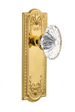 Nostalgic Warehouse 711874 - Nostalgic Warehouse Meadows Plate Single Dummy Oval Fluted Crystal Glass Door Knob in Polished Bra