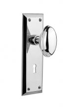 Nostalgic Warehouse 711902 - Nostalgic Warehouse New York Plate with Keyhole Passage Homestead Door Knob in Bright Chrome