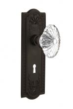 Nostalgic Warehouse 711927 - Nostalgic Warehouse Meadows Plate with Keyhole Single Dummy Oval Fluted Crystal Glass Door Knob in