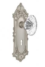 Nostalgic Warehouse 711950 - Nostalgic Warehouse Victorian Plate with Keyhole Single Dummy Oval Fluted Crystal Glass Door Knob