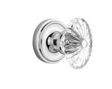 Nostalgic Warehouse 711954 - Nostalgic Warehouse Classic Rosette Double Dummy Oval Fluted Crystal Glass Door Knob in Bright Chr