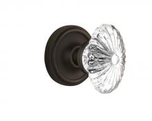 Nostalgic Warehouse 711955 - Nostalgic Warehouse Classic Rosette Double Dummy Oval Fluted Crystal Glass Door Knob in Oil-Rubbed