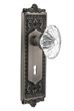 Nostalgic Warehouse 712014 - Nostalgic Warehouse Egg & Dart Plate with Keyhole Double Dummy Oval Fluted Crystal Glass Door