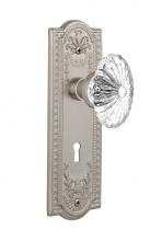 Nostalgic Warehouse 712025 - Nostalgic Warehouse Meadows Plate with Keyhole Double Dummy Oval Fluted Crystal Glass Door Knob in