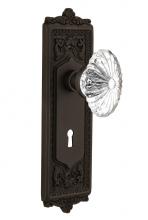 Nostalgic Warehouse 712161 - Nostalgic Warehouse Egg & Dart Plate Interior Mortise Oval Fluted Crystal Glass Door Knob in O