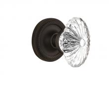 Nostalgic Warehouse 712189 - Nostalgic Warehouse Rope Rosette Interior Mortise Oval Fluted Crystal Glass Door Knob in Oil-Rubbe
