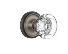 Nostalgic Warehouse 712201 - Nostalgic Warehouse Classic Rosette Passage Round Clear Crystal Glass Door Knob in Antique Pewter