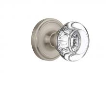 Nostalgic Warehouse 712205 - Nostalgic Warehouse Classic Rosette Passage Round Clear Crystal Glass Door Knob in Satin Nickel