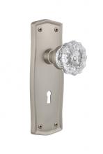 Nostalgic Warehouse 712250 - Nostalgic Warehouse Prairie Plate with Keyhole Passage Crystal Glass Door Knob in Satin Nickel