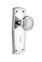 Nostalgic Warehouse 712255 - Nostalgic Warehouse Prairie Plate with Keyhole Passage Deco Door Knob in Bright Chrome