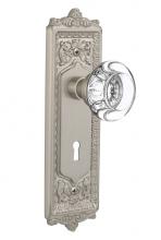 Nostalgic Warehouse 712266 - Nostalgic Warehouse Egg & Dart Plate with Keyhole Passage Round Clear Crystal Glass Door Knob