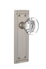 Nostalgic Warehouse 712411 - Nostalgic Warehouse Meadows Plate Double Dummy Round Clear Crystal Glass Door Knob in Satin Nickel