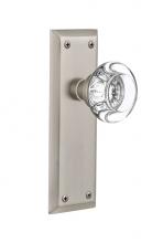 Nostalgic Warehouse 712418 - Nostalgic Warehouse New York Plate Double Dummy Round Clear Crystal Glass Door Knob in Satin Nicke