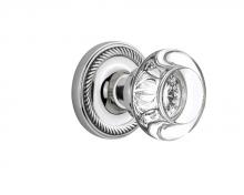Nostalgic Warehouse 712422 - Nostalgic Warehouse Rope Rosette Double Dummy Round Clear Crystal Glass Door Knob in Bright Chrome