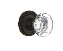 Nostalgic Warehouse 712423 - Nostalgic Warehouse Rope Rosette Double Dummy Round Clear Crystal Glass Door Knob in Oil-Rubbed Br