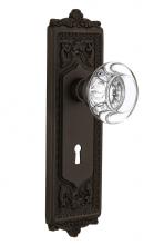 Nostalgic Warehouse 712456 - Nostalgic Warehouse Egg & Dart Plate with Keyhole Double Dummy Round Clear Crystal Glass Door