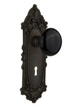 Nostalgic Warehouse 712548 - Nostalgic Warehouse Victorian Plate with Keyhole Passage Black Porcelain Door Knob in Oil-Rubbed B