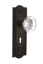 Nostalgic Warehouse 712608 - Nostalgic Warehouse Meadows Plate Interior Mortise Round Clear Crystal Glass Door Knob in Oil-Rubb