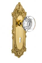 Nostalgic Warehouse 712637 - Nostalgic Warehouse Victorian Plate Interior Mortise Round Clear Crystal Glass Door Knob in Polish