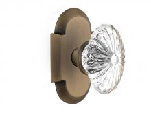 Nostalgic Warehouse 712841 - Nostalgic Warehouse Cottage Plate Passage Oval Fluted Crystal Glass Door Knob in Antique Brass