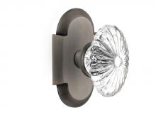 Nostalgic Warehouse 712842 - Nostalgic Warehouse Cottage Plate Passage Oval Fluted Crystal Glass Door Knob in Antique Pewter