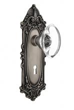 Nostalgic Warehouse 712854 - Nostalgic Warehouse Victorian Plate with Keyhole Passage Oval Clear Crystal Glass Door Knob in Ant