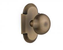 Nostalgic Warehouse 712923 - Nostalgic Warehouse Cottage Plate Privacy New York Door Knob in Antique Brass