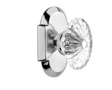 Nostalgic Warehouse 712939 - Nostalgic Warehouse Cottage Plate Privacy Oval Fluted Crystal Glass Door Knob in Bright Chrome