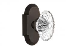 Nostalgic Warehouse 712940 - Nostalgic Warehouse Cottage Plate Privacy Oval Fluted Crystal Glass Door Knob in Oil-Rubbed Bronze