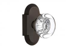 Nostalgic Warehouse 712947 - Nostalgic Warehouse Cottage Plate Privacy Round Clear Crystal Glass Door Knob in Oil-Rubbed Bronze