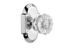 Nostalgic Warehouse 712994 - Nostalgic Warehouse Cottage Plate Single Dummy Crystal Glass Door Knob in Bright Chrome