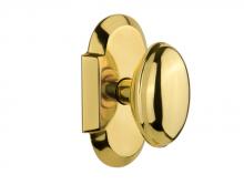 Nostalgic Warehouse 713010 - Nostalgic Warehouse Cottage Plate Single Dummy Homestead Door Knob in Polished Brass