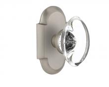 Nostalgic Warehouse 713031 - Nostalgic Warehouse Cottage Plate Single Dummy Oval Clear Crystal Glass Door Knob in Satin Nickel