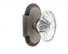 Nostalgic Warehouse 713034 - Nostalgic Warehouse Cottage Plate Single Dummy Oval Fluted Crystal Glass Door Knob in Antique Pewt