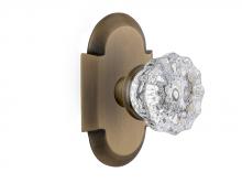 Nostalgic Warehouse 713088 - Nostalgic Warehouse Cottage Plate Double Dummy Crystal Glass Door Knob in Antique Brass