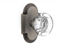Nostalgic Warehouse 713137 - Nostalgic Warehouse Cottage Plate Double Dummy Round Clear Crystal Glass Door Knob in Antique Pewt