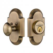 Nostalgic Warehouse 713184 - Nostalgic Warehouse Cottage Plate Single Cylinder Deadbolt in Antique Brass