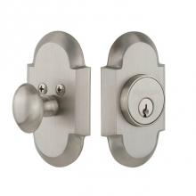 Nostalgic Warehouse 713188 - Nostalgic Warehouse Cottage Plate Single Cylinder Deadbolt in Satin Nickel