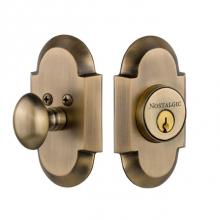 Nostalgic Warehouse 713190 - Nostalgic Warehouse Cottage Plate Single Cylinder Deadbolt in Antique Brass