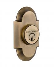 Nostalgic Warehouse 713196 - Nostalgic Warehouse Cottage Plate Double Cylinder Deadbolt in Antique Brass