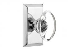 Nostalgic Warehouse 713244 - Nostalgic Warehouse Studio Plate Passage Oval Clear Crystal Glass Door Knob in Bright Chrome