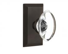 Nostalgic Warehouse 713245 - Nostalgic Warehouse Studio Plate Passage Oval Clear Crystal Glass Door Knob in Oil-Rubbed Bronze